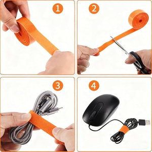 Cinta de Gancho y Bucle de Nylon y Poliéster de Perfil Bajo, Rollo de 25 Yardas, 1 Pulgada, Autoadhesiva, Negra y Blanca, para Coser - Product Image 2