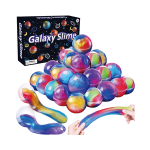 Jouet de slime anti-stress et anti-anxiété, super doux, non collant, en forme de caca d'unicorn, slime galaxie - Product Image 1