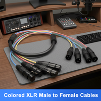 Câbles multipaires XLR professionnels I-zclive 4 canaux 1 m (3,3 pi) sans bruit, longue durée de vie, pour enceintes et utilisation automobile en studio