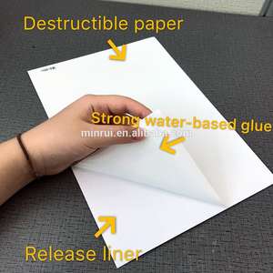 Papier <span class=keywords><strong>UDV</strong></span> blanc auto-adhésif sur rouleau personnalisé Shenzhen Minrui pour l'impression - Product Image 4