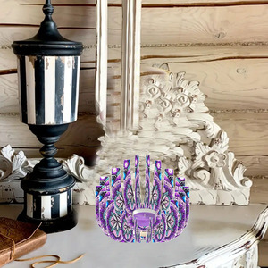 Bougeoir d'artisanat d'art <span class=keywords><strong>de</strong></span> perceuse <span class=keywords><strong>de</strong></span> diamant <span class=keywords><strong>de</strong></span> <span class=keywords><strong>peinture</strong></span> <span class=keywords><strong>de</strong></span> diamant violet - Product Image 5