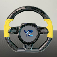 Volant de voiture personnalisé YZ en fibre de carbone avec revêtement en cuir jaune pour Lamborghini Huracan LP610 Aventador Urus, amélioration de l'intérieur