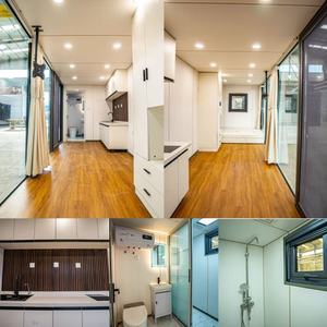 Lusso moderno 20ft & 40ft <span class=keywords><strong>struttura</strong></span> d'<span class=keywords><strong>acciaio</strong></span> prefabbricata che costruisce la casa piana del contenitore del pacchetto <span class=keywords><strong>con</strong></span> la progettazione elegante della Villa - Product Image 6