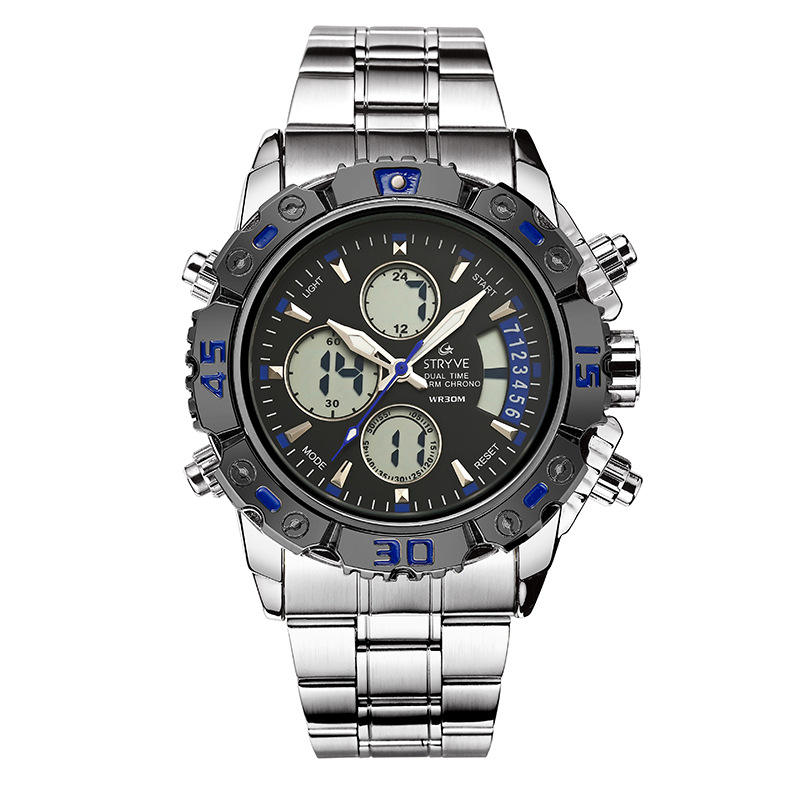 STRYVE Fashion Men's Watch Dual Movement Stainless Steel