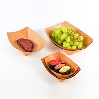 Barquettes alimentaires jetables en papier kraft résistant à la graisse |   Logo personnalisé pour les nouilles, la poulet frit et les frites |   Restaurant à domicile