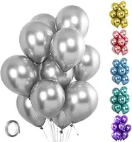 2022 New Popular Chrome Balloons silver 100 pcs ,sweet 16 21 birthday party decorations