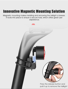 Luz Trasera Inteligente para Bicicleta Gaciron Loop-100, 100LM, Montaje Magnético, Recargable Tipo-C, Resistente al Agua IPX6, Batería de 420mAh - Product Image 6