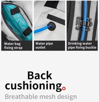 Sac à dos imperméable en bâche PVC 21L personnalisé avec fermeture roll-top, poche à eau 2L et porte-bouteille pour la moto