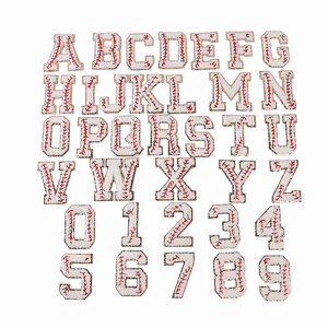 Parche de béisbol de Softball, obra de arte de béisbol de chenilla brillante con letras y números, nuevo - Product Image 4