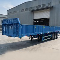 Semi-remorque à ridelles en acier de 3 ou 4 essieux, 40 pieds (13m/12.5m), 40 tonnes/60 tonnes, pour le transport de marchandises, à vendre