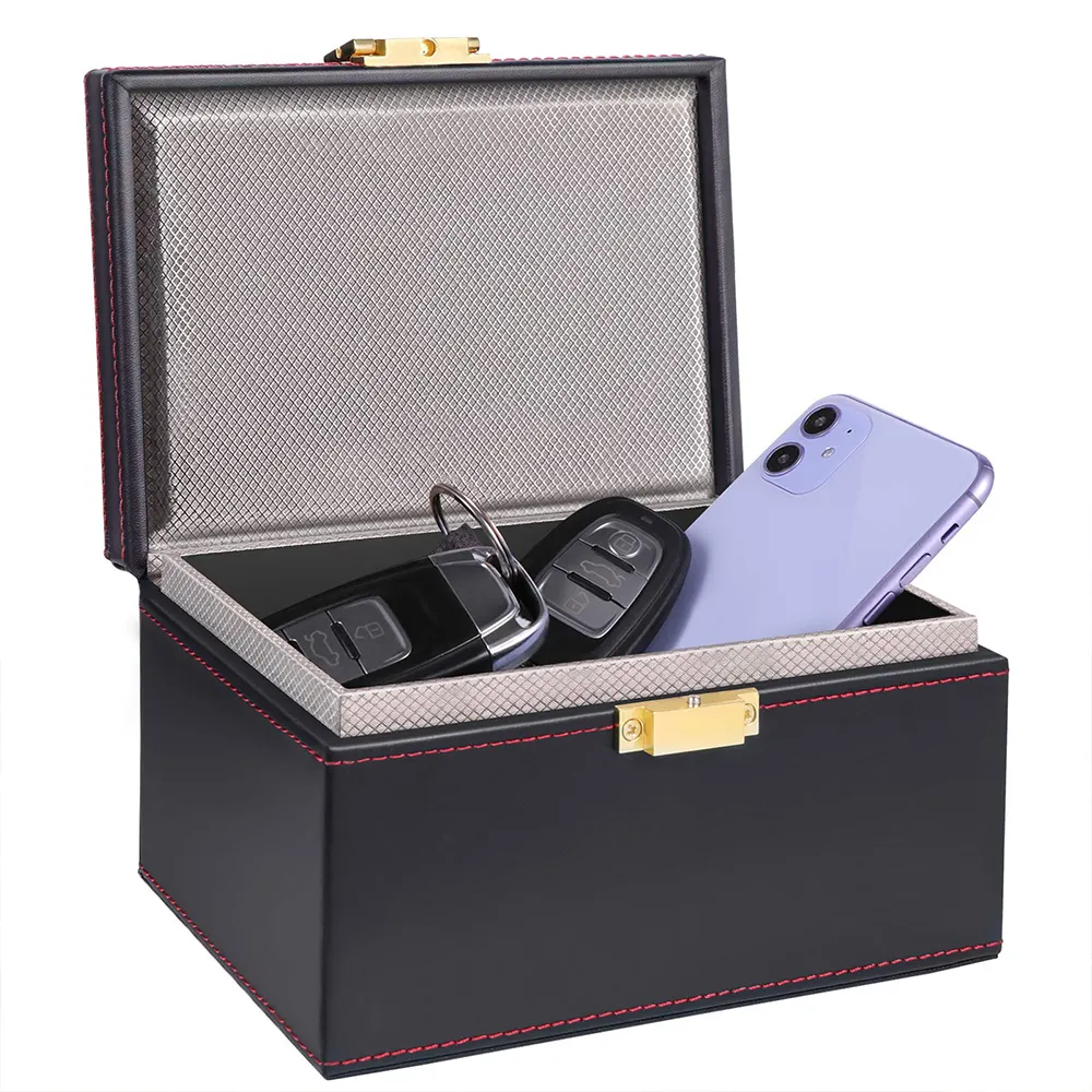 Faraday-caja de seguridad con bolsa de Faraday, Protector de llave de coche de entrada sin llave, RFID, jaula de bloqueo antirrobo