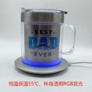 Personalized Custom Color Printed Pattern Inner 304 Stainless Steel <b>Large</b> Capacity Travel Tumbler Transparent Glowing RGB - Product Image 2