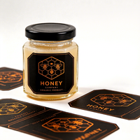Étiquettes adhésives personnalisées pour pots en verre avec impression numérique holographique pour confiture, miel, aliments pour animaux et emballages de collations