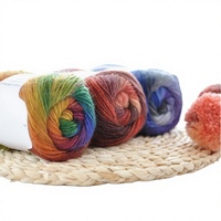 SMBYARN 100% Pure Wool Gradient Rainbow Dyed Woolen Yarn for Hand Knitting Clothes Hats Scarves & Weaving