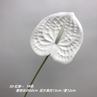 Vente en gros de fleurs artificielles en 3D Anthurium pour arrangements floraux de mariage, guide de chemin de fleurs artificielles pour la décoration de la maison, accessoires de fleurs