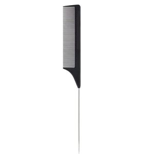 Peigne de coiffure professionnel en fibre de carbone avec logo personnalisé, en acier inoxydable, à queue de rat, pour la coupe, le démêlage et le tressage - Product Image 1