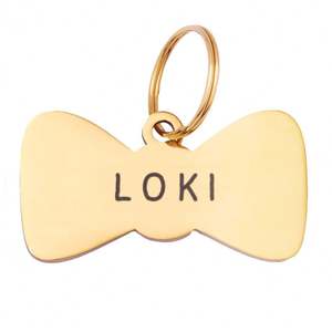Fabricante de Joyería para Mascotas, Placa de Identificación Personalizada de Acero Inoxidable con Lazo, Joyería Duradera Antipérdida, Tarjeta de Identidad para Mascotas - Product Image 3
