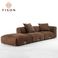 Canapé d'angle moderne trois places, style crème, pour la maison, canapés nuages, élégant, pour salon, hôtel, durable, confortable, lavable