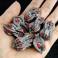 Jeu de dés polyédriques en alliage de zinc massif, forme étrange de cerveau et de tentacule, pour Call of Cthulhu, DND et jeux de rôle de table