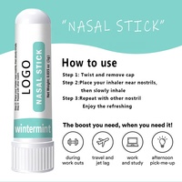 Bâton nasal OEM (lot de 3) améliore la respiration stimule la concentration et la respiration Bâton de vapeur à base d'huiles essentielles et de menthol (menthe hivernale)