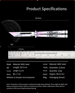 Cuchillo Mariposa Chasing Wind <span class=keywords><strong>CSGO</strong></span>, Cuchillo de Práctica Plegable Igual al del Juego, Sin Filo, Venta al por Mayor de Fábrica - Product Image 3