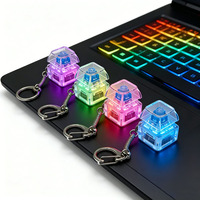 37 Designs 1/2 touches, porte-clés mécanique anti-stress avec lumière LED, clavier, jouet sensoriel personnalisé à pression