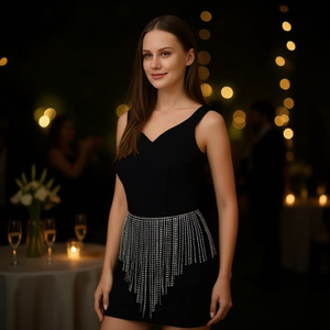 Cinturón de cadena Angelina con diamantes de imitación para mujer, accesorio de cintura a la moda para fiesta - Product Image 2