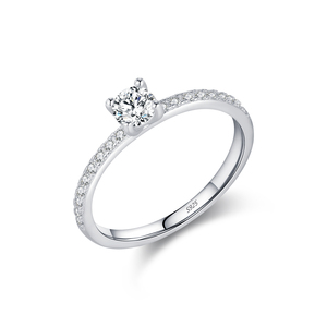 D Color Moissanite <b>Ring</b> Delicate Round S925 Sterling <b>Silver</b> Lab Diamond <b>Ring</b> for Women Wedding <b>Statement</b> Fine Jewelry - Product Image 1
