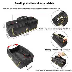 Sac de rangement pour outils de réparation d'électricien portable extensible à crochet rapide fermeture à glissière en polyester étanche - Product Image 5