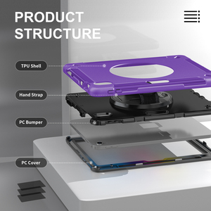 Đa chức năng <span class=keywords><strong>360</strong></span> ° xoay dây đeo tay chống sốc quốc phòng Tím trường hợp máy tính bảng cho <span class=keywords><strong>iPad</strong></span> trường hợp 11 A16 trường hợp cho nhà hàng văn phòng - Product Image 4