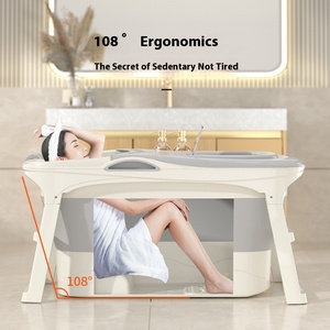 <span class=keywords><strong>Cubo</strong></span> de baño <span class=keywords><strong>plegable</strong></span> de cuerpo completo para niños y adultos, artefacto de bañera de aislamiento térmico de altura añadida para bañeras de hidromasaje en interiores - Product Image 1
