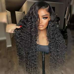 Peluca de Cabello Humano Natural Virgen Vietnamita con Ondas de Agua Widows Peak, Frontal de Encaje HD Completo, Sin Pegamento, al por Mayor - Product Image 1