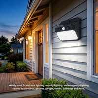 Lampes solaires d'extérieur 158 LED avec détecteur de mouvement, éclairage mural de sécurité pour jardin, étanche avec 3 modes d'éclairage, alimentées par énergie solaire