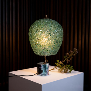 Jade & Agate Mosaic Ceramic <b>Table</b> Lamp with Natural White Marble Base Luxury <b>Bedside</b> Lamp Home Decor - Product Image 5