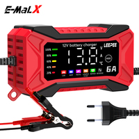 Chargeur et entreteneur de batterie intelligent à impulsions E-MaLX 12V6A pour voitures et motos, avec identification et conversion automatiques JJ1206-1
