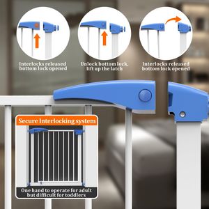 Barrière de sécurité pour bébé Walk-Thru, construction métallique Prodigy SG005, installation facile pour les portes et les escaliers, barrière intérieure/extérieure pour animaux domestiques et enfants - Product Image 4