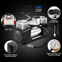 High Quality Heavy Duty Double Cylinder Tyre Inflator Portable Mini Electric air Pump Dc 12v Car air Compressor Tire Inflators