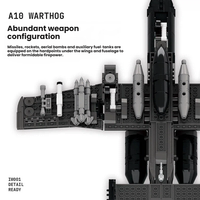 A10 Warthog Thunderbolt II, Blocs de Construction d'un Avion d'Attaque Militaire, 809 Pièces, Modèle d'Avion de l'Armée de l'Air à Collectionner, Plastique ABS