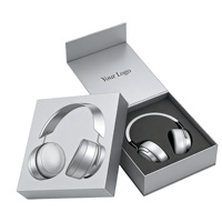 Boîte en papier magnétique de luxe personnalisée pour emballage d'écouteurs, boîte cadeau rigide haut de gamme avec insert en mousse, casque sans fil, logo imprimé, électronique