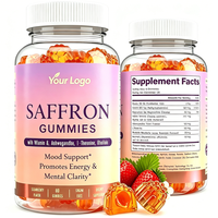 Gummies à l'extrait de safran sans sucre, marque privée, pour soulager l'humeur, le stress, les troubles du cycle menstruel et l'équilibre hormonal