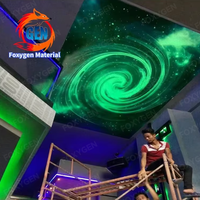 Faux Plafond Acoustique de Théâtre Lumière Led Décorative Fibre de Polyester Ciel Étoilé Étoile Optique Faux Plafond Extensible Panneau Ciel Étoilé