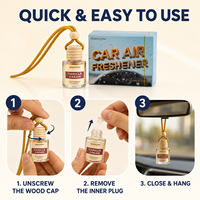 Recharge d'huile pour désodorisant de voiture personnalisé, flacon en verre suspendu avec logo, diffuseur de parfum OEM ODM pour l'intérieur de la voiture, vente en gros en vrac