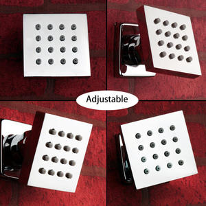 Cabezal de Ducha Cuadrado con Rociador Lateral J001C Cromado, Dispositivo de Ducha de Lluvia Montado en Pared, Duradero, con Función de Masaje - Product Image 4