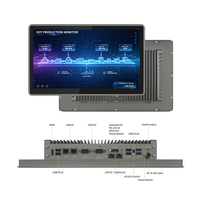 PC industriel tout-en-un robuste sans ventilateur avec écran tactile LCD 10 points de 15,6 pouces, IP65, compatible Windows/Linux, pour montage en rack