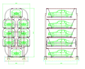 Système de stationnement automatique rotatif intelligent QIJIA PCXS-5 niveaux à <span class=keywords><strong>prix</strong></span> abordable avec moteur pour tour de stationnement de garage - Product Image 5