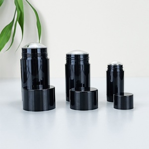 Tube de déodorant vide en ABS, rechargeable par torsion, 75g 75ml 2.5oz, finition brillante, blanc/noir, pour cosmétiques - Product Image 2