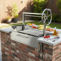 Barbecue extérieur rotatif en acier inoxydable à chauffage rapide au charbon de bois avec accessoires