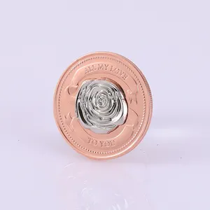 Pièce d'or et d'argent Amoureux des devises étrangères Niue Rose Love Coin Pièce commémorative de mariage