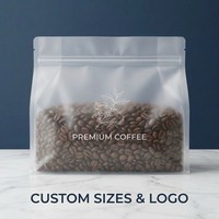 Bolsas de Café Personalizadas Transparentes Mate con Fondo Plano, Válvula y Cierre, Selladas en Ocho Lados, Empaque de Plástico