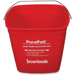 6 Qt Commercial Polypropylene Red Boardwalk Cleaner <b>Bucket</b> <b>with</b> <b>Lid</b>-Model 6QTREDBKT - Product Image 2